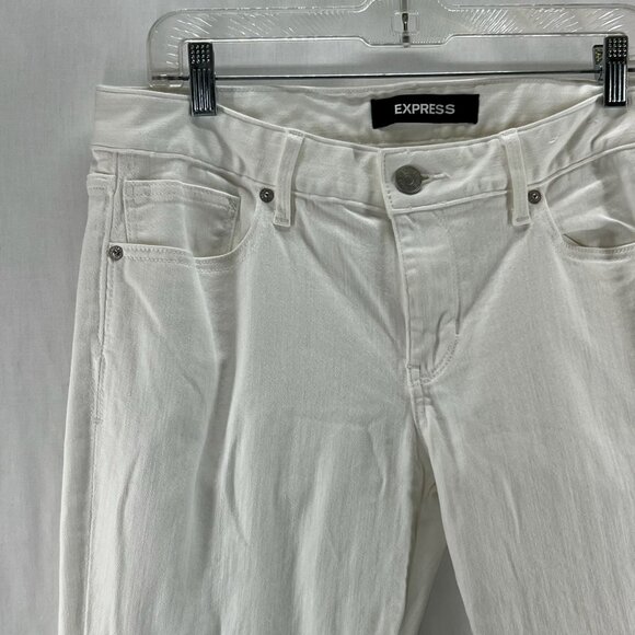Express Low Rise Barely Bootcut Jeans Womens 10R Stretch Denim Minimalist White - Picture 5 of 12